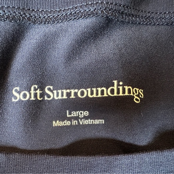 Soft Surroundings Women's Navy Boat Neck Long Sleeve Tunic Tee Shirt Size Large - Picture 7 of 9